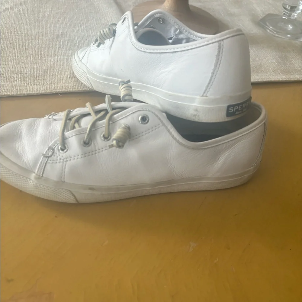 Sperry White Leather Casual Sneakers - Picture 3 of 4